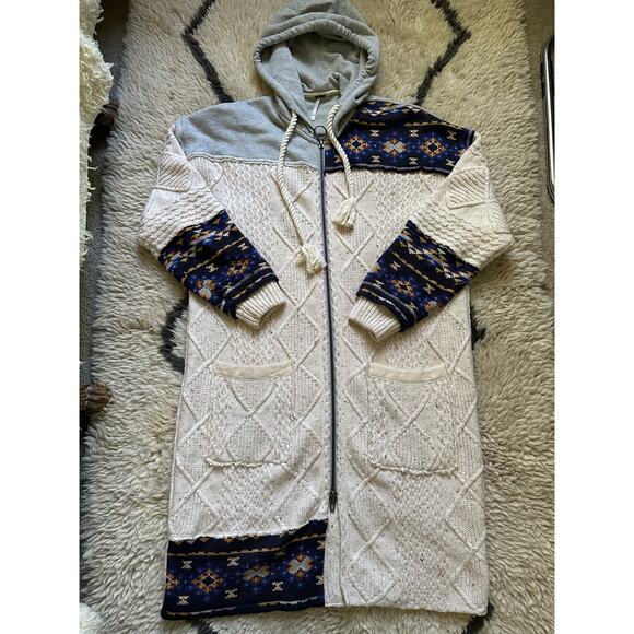 Free People Capture The Moment Confetti Hooded Zip Up Cardigan Coat Womens z S - Picture 8 of 14